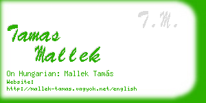 tamas mallek business card